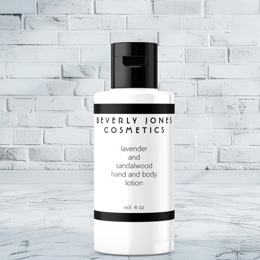 Elegant Wit W Black Border Cosmetics Label