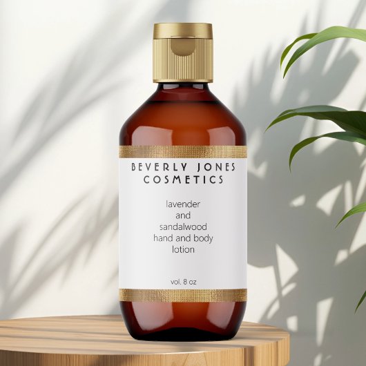 Elegant wit w gouden rand cosmetica label