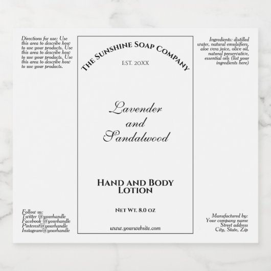 Elegant wit waterdicht cosmetica flesetiket sparkling wijnetiket (Enkel label)