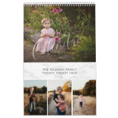 Elegant Wit Waterverf Script Multi Foto Kalender (Hoes)