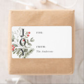 Elegant Wit Winter Waterverf Botanische Gift Label (Insitu)
