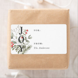 Elegant Wit Winter Waterverf Botanische Gift Label