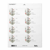 Elegant Wit Winter Waterverf Botanische Gift Label (Full Sheet)