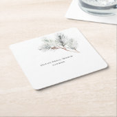 Elegant wit winterden Vrijgezellenfeest Kartonnen Onderzetters (Schuin)