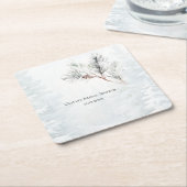 Elegant wit winterden Vrijgezellenfeest Kartonnen Onderzetters (Schuin)