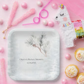 Elegant wit winterden Vrijgezellenfeest Papieren Bordje (Feest)