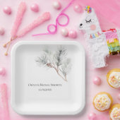 Elegant wit winterden Vrijgezellenfeest Papieren Bordje (Feest)