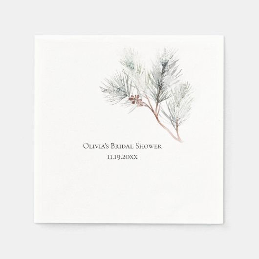 Elegant wit winterden Vrijgezellenfeest Servet (Voorkant)