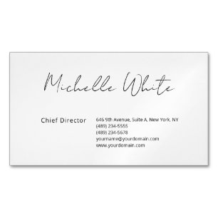 Elegant Wit Wit Modern Professioneel Magnetisch Visitekaartje