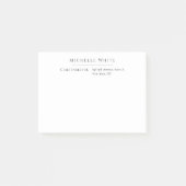 Elegant Wit Witte Professioneel Modern Post-it® Notes (Voorkant)