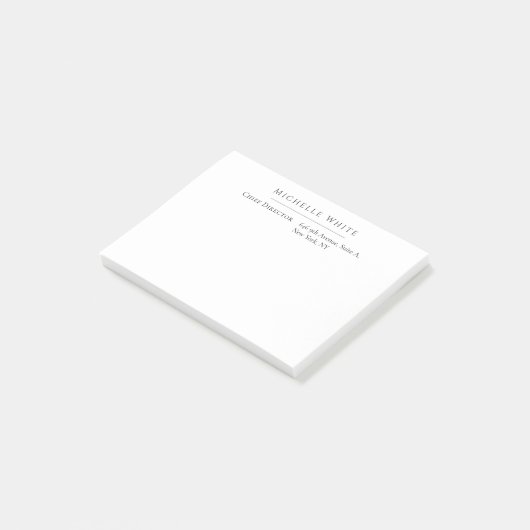 Elegant Wit Witte Professioneel Modern Post-it® Notes (Schuin)