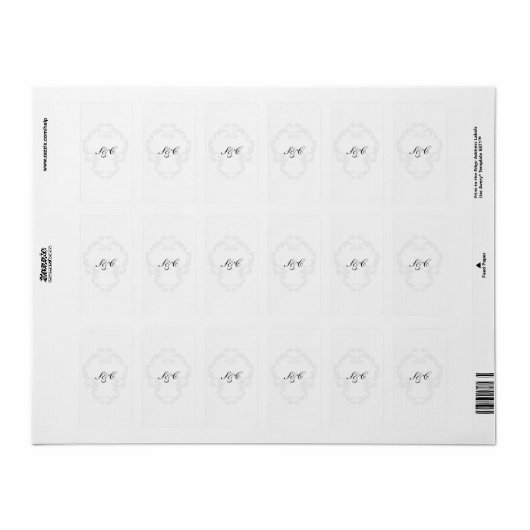 Elegant Wit/Zilver Bruiloft Hershey's Miniatuur Etiket (Full Sheet)