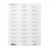 Elegant wit/zilver bruiloft retour adres label (Full Sheet)
