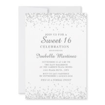 Elegant Wit Zilver Glitter Sweet 16