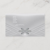 Elegant wit zilveren diamant Afbeelding Visitekaartje (Achterkant)