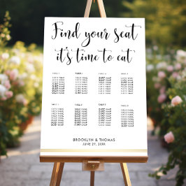 Elegant wit zitschema zijn tijd om te eten poster