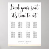 Elegant wit zitschema zijn tijd om te eten poster (Voorkant)