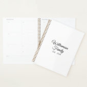 Elegant wit zwart aangepaste script familienaam da planner (Display)