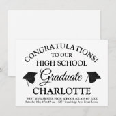 Elegant wit zwart aangepaste script tekst afstuder kaart (Voorkant / Achterkant)