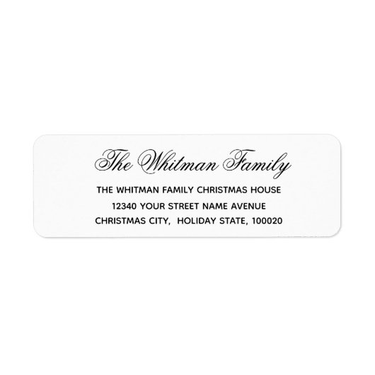 Elegant wit zwart adres etiket (Voorkant)