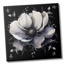 Elegant Wit Zwart Bloemmotief