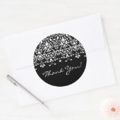 Elegant Wit & Zwart Damask Dank u Sticker (Envelop)