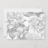Elegant wit zwart grijs waterverf floraal notitiekaartje (Achterkant)