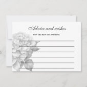 Elegant wit zwart grijs waterverf floraal notitiekaartje (Voorkant)