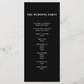 Elegant wit zwart kalligrafie bruiloft programma programmakaart (Achterkant)