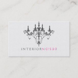 Elegant wit & zwart kroonluchter interieur ontwerp visitekaartje