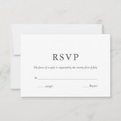 Elegant Wit Zwart Modern Monogram Geschilderd RSVP (Voorkant)