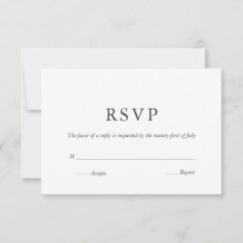 Elegant Wit Zwart Modern Monogram Geschilderd RSVP