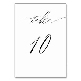 Elegant Wit Zwart Modern Script No 10 Bruiloft Kaart