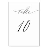 Elegant Wit Zwart Modern Script No 10 Bruiloft Kaart (Voorkant)