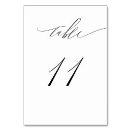 Elegant Wit Zwart Modern Script No 11 Bruiloft Kaart