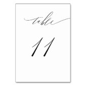 Elegant Wit Zwart Modern Script No 11 Bruiloft Kaart (Voorkant)