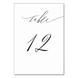 Elegant Wit Zwart Modern Script No 12 Bruiloft Kaart
