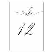 Elegant Wit Zwart Modern Script No 12 Bruiloft Kaart (Achterkant)