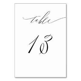 Elegant Wit Zwart Modern Script No 13 Bruiloft Kaart