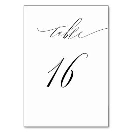 Elegant Wit Zwart Modern Script No 16 Bruiloft Kaart