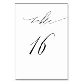 Elegant Wit Zwart Modern Script No 16 Bruiloft Kaart (Voorkant)