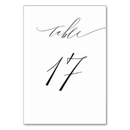 Elegant Wit Zwart Modern Script No 17 Bruiloft Kaart