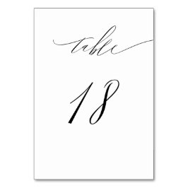 Elegant Wit Zwart Modern Script No 18 Bruiloft Kaart