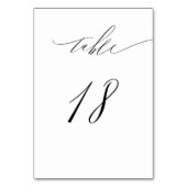 Elegant Wit Zwart Modern Script No 18 Bruiloft Kaart (Voorkant)