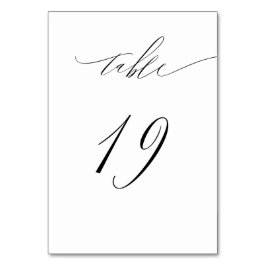 Elegant Wit Zwart Modern Script No 19 Bruiloft Kaart