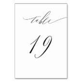 Elegant Wit Zwart Modern Script No 19 Bruiloft Kaart (Voorkant)