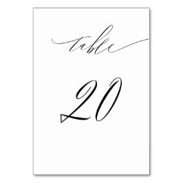 Elegant Wit Zwart Modern Script No 20 Bruiloft Kaart