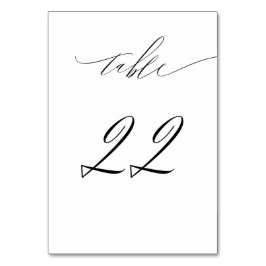 Elegant Wit Zwart Modern Script No 22 Bruiloft Kaart