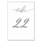 Elegant Wit Zwart Modern Script No 22 Bruiloft Kaart (Voorkant)