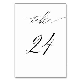 Elegant Wit Zwart Modern Script No 24 Bruiloft Kaart
